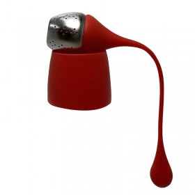 Infuseur à thé en silicone et acier inoxydable (Rouge)
