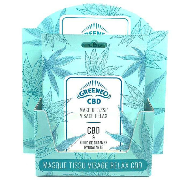 Masque tissu relaxant visage CBD | GREENEO