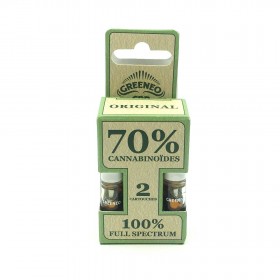 Cartouche e-liquide CBD full spectrum 70% - 2 pcs | GREENEO sans nicotine (Tutti Frutti)