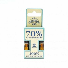 Cartouche e-liquide CBD full spectrum 70% - 2 pcs | GREENEO sans nicotine (Tutti Frutti)
