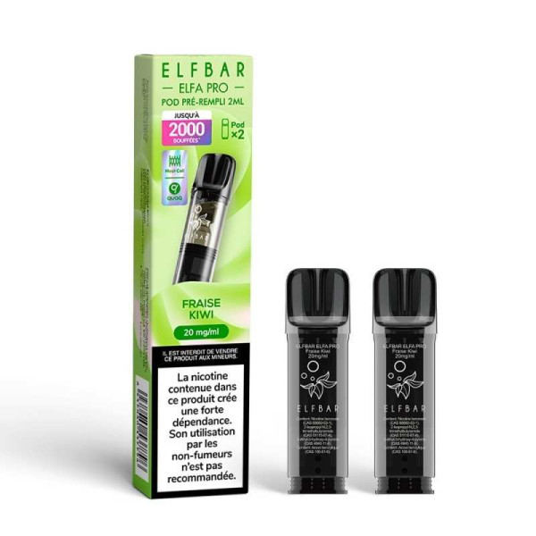 Pod Fraise Kiwi 2ml Elfa Pro - ElfBar (pack de 2) (20 mg/ml)