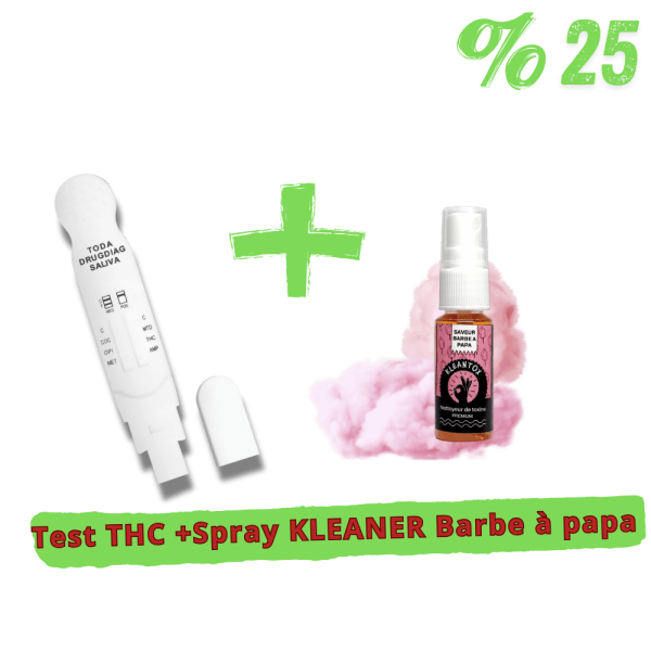 Pack Test THC + Spray KLEANER KLEANTOX Barbe à papa