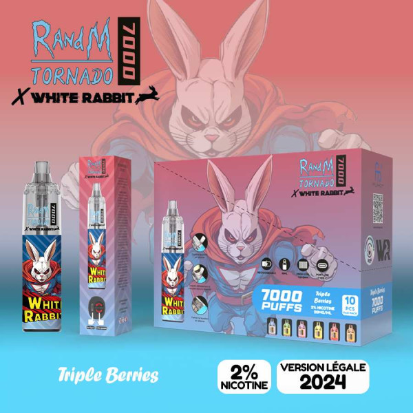 Puff White Rabbit x RandM Tornado 7000 Triple berries