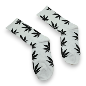 Chaussettes Cannabis Blanches