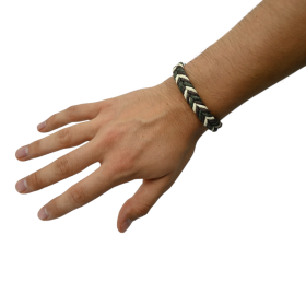 Bracelet en chanvre tressé mixte ajustable