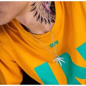 Collier Feuille de Cannabis Argent