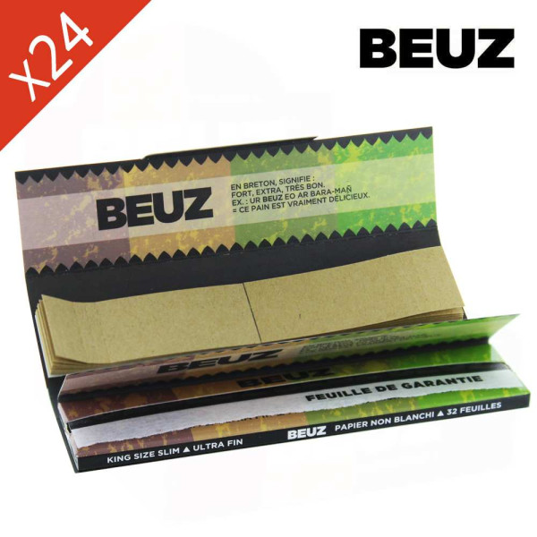 Boite de 24 carnets Beuz Brown Slim King Size + Filtres