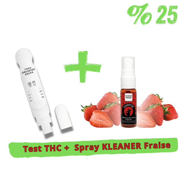 Pack Test THC + Spray KLEANER KLEANTOX Fraise