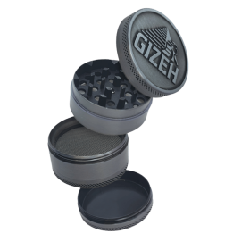 Grinder Gizeh Métal 4 Parties - Broyeur Épices et Herbes avec Raclette