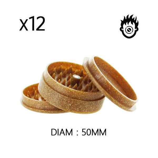 Boîte de 12 Grinders en chanvre 50 mm Kush Bong Organic