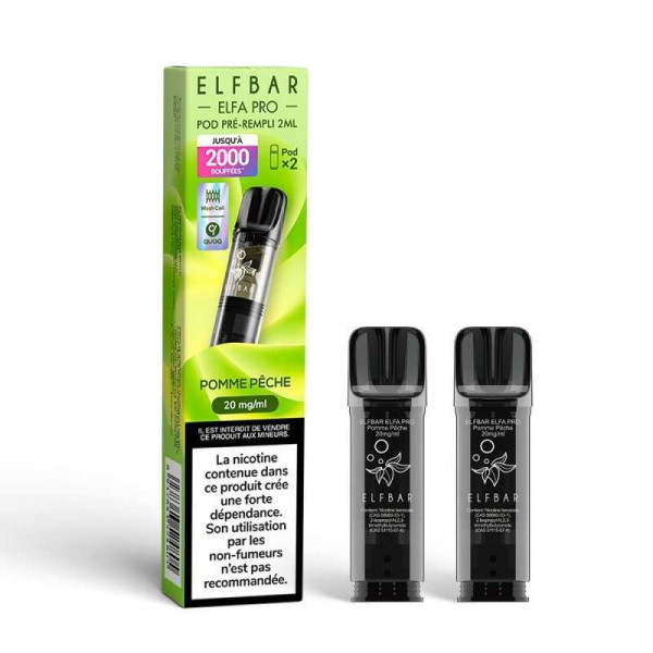 Pod Pomme Peche 2ml Elfa Pro - ElfBar (pack de 2) (10 mg/ml)
