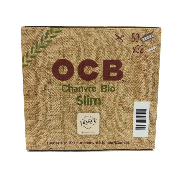 Feuilles slim non-blanchies chanvre bio x 32 - lot de 50 | OCB