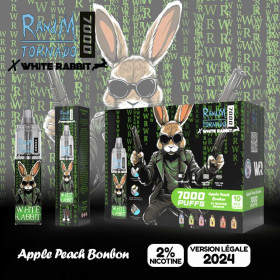 Puff White Rabbit x RandM Tornado 7000 Apple Peach Bonbon