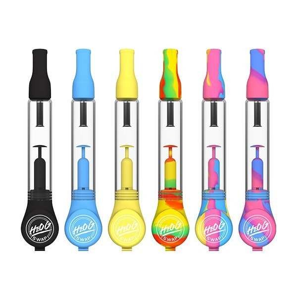 H2OG Swap Sunakin - Pipe à eau portable en silicone et verre (Sherbert)