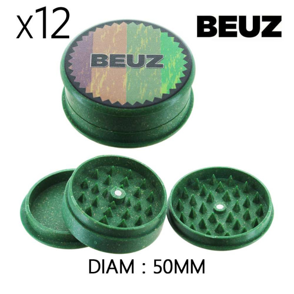 Boîte de 12 Grinders en chanvre 50 mm Beuz Green Organic