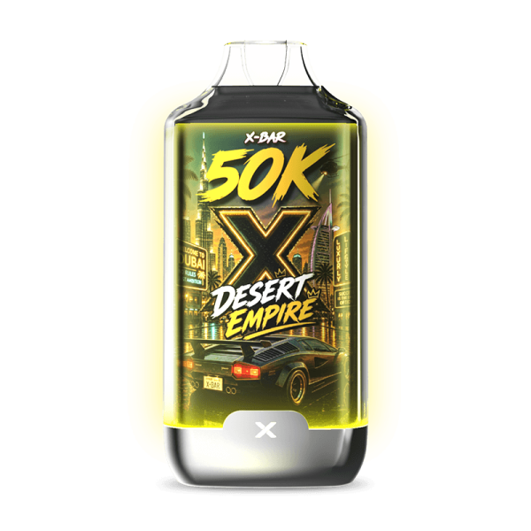 Kit X-BAR 50K Ice City Desert Empire + 3 e-liquides 10 ml (20 mg/ml)
