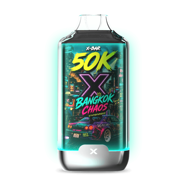 Kit X-BAR 50K Ice City – Bangkok Chaos + 3 e-liquides 10 ml (10 mg/ml)