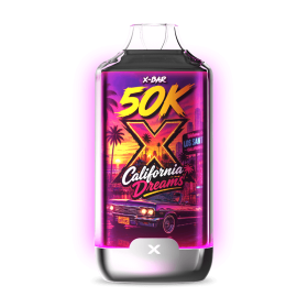 Kit X-BAR 50K Ice City California Dreams + 3 e-liquides 10 ml (10 mg/ml)