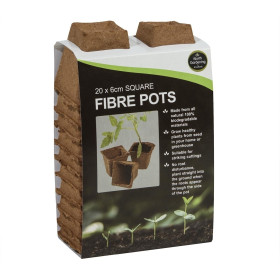 20 pots carrés en fibre de 6 cm