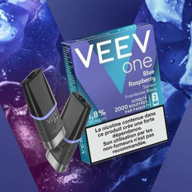 Paquet de 2 Pods Veev One Framboise Bleue - 2ml (09 mg/ml)