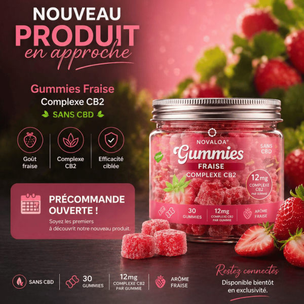 Gummies Complexe CB2 Confort Bonbon Fraise 12mg | Novaloa