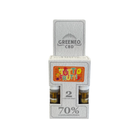 Cartouche e-liquide CBD full spectrum 70% - 2 pcs | GREENEO sans nicotine (Tutti Frutti)