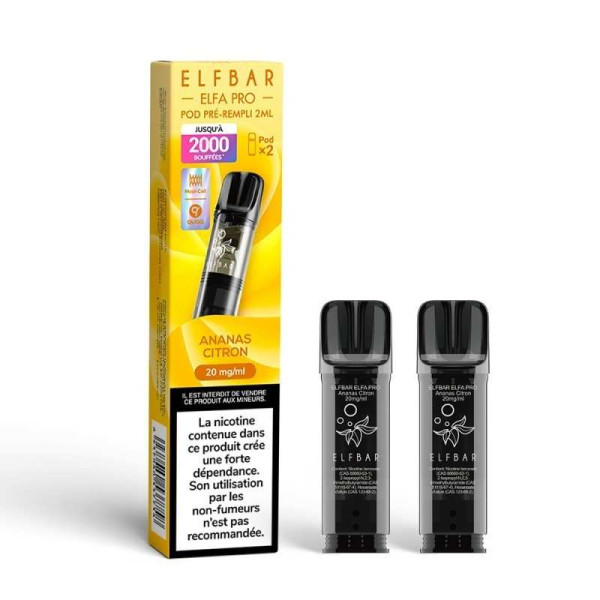 Pod pre-rempli Ananas Citron 2ml Elfa Pro - ElfBar (pack de 2) (10 mg/ml)