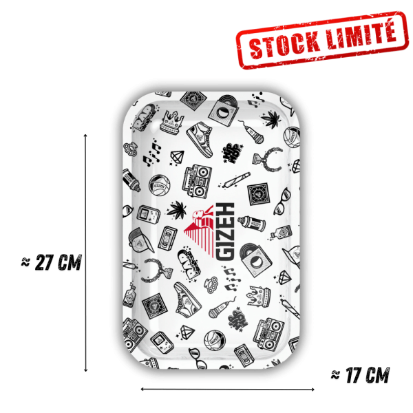Plateau de Roulage GIZEH Comic Taille M - 275x175mm (Blanc)