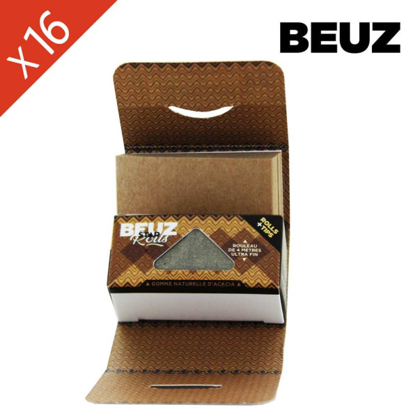 Boîte de 16 Rouleaux de Feuille à Rouler Slim Star + Filtres BEUZ