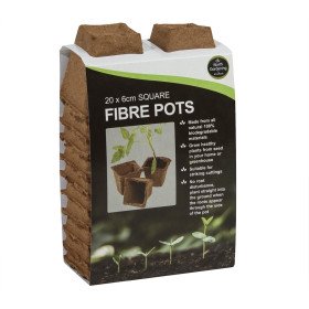 20 pots carrés en fibre de...