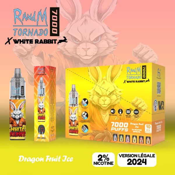 Puff Tornado 7000 Dragon Fruit Ice White Rabbit