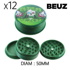 Boîte de 12 Grinders en chanvre Beuz Skeleton Vert