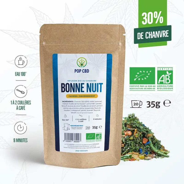 Tisane bio bonne nuit au chanvre - vrac | POP CBD