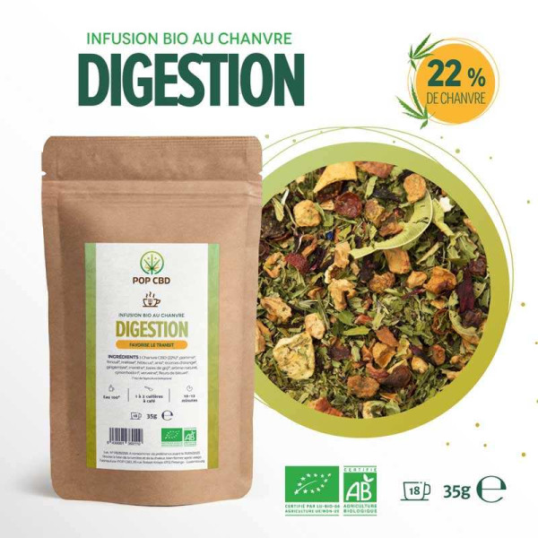 Tisane bio digestion au chanvre | POP CBD