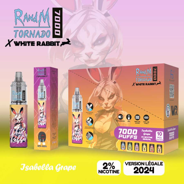 White Rabbit x RandM Tornado 7000 Isabella Grape