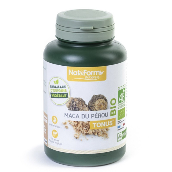 Maca du Pérou 200 gélules végétales Nat et Form BIO