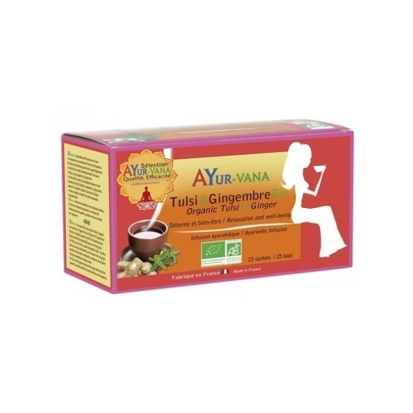 Infusion Tulsi et Gingembre - Boîte de 25 sachets Ayur-Vana BIO