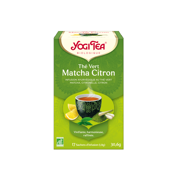 Infusion thé vert matcha citron 17 sachets Yogi Tea BIO