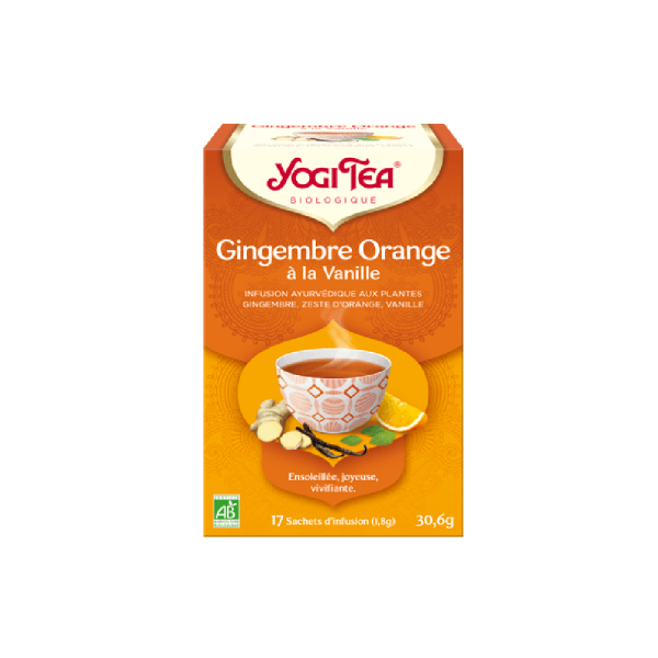 Infusion gingembre orange à la vanille 17 sachets Yogi Tea BIO