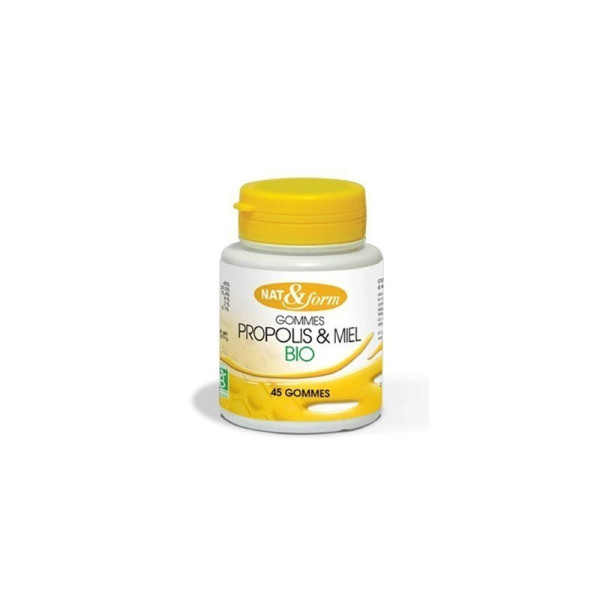 Gommes propolis et miel Bio 45 gommes Nat et Form