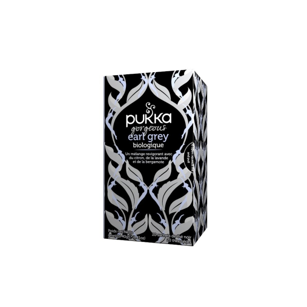 Infusion Thé noir gorgeous earl grey 20 sachets Pukka BIO