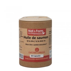 Huile de saumon 60 capsules gamme écoresponsable Nat et Form