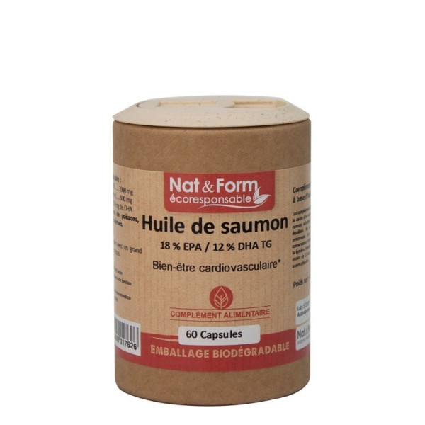 Huile de saumon 60 capsules gamme écoresponsable Nat et Form