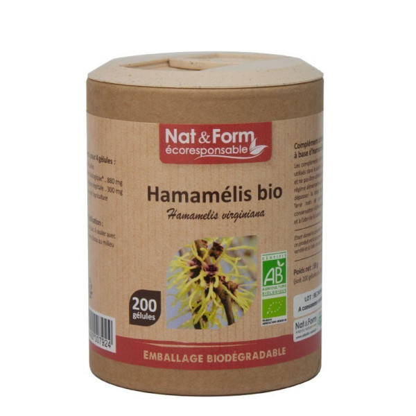 Hamamelis 60 gélules gamme écoresponsable Nat et Form