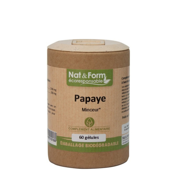 Papaye 60 gélules gamme écoresponsable Nat et Form