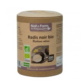 Radis noir 90 gélules végétales gamme écoresponsable Nat et Form BIO
