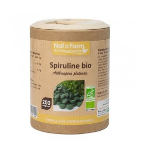 Spiruline Bio 90 comprimés gamme écoresponsable Nat et Form