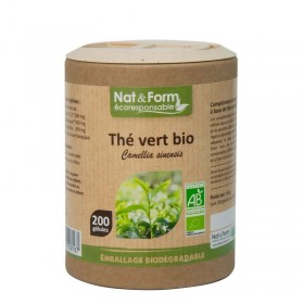 Thé vert Bio 90 gélules végétales gamme écoresponsable Nat et Form