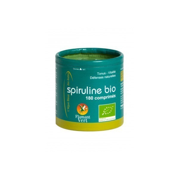 Spiruline des Andes 180 comprimés de 500 mg Flamant Vert BIO