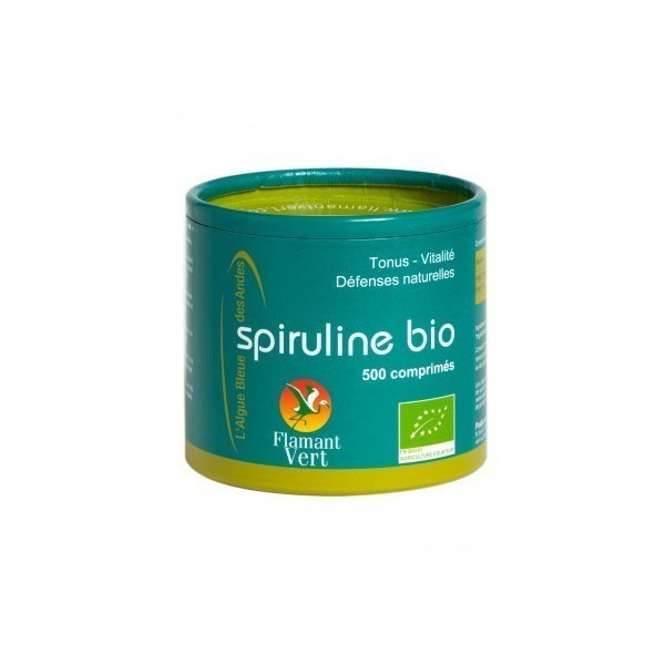 Spiruline des Andes 500 comprimés de 500 mg Flamant Vert BIO